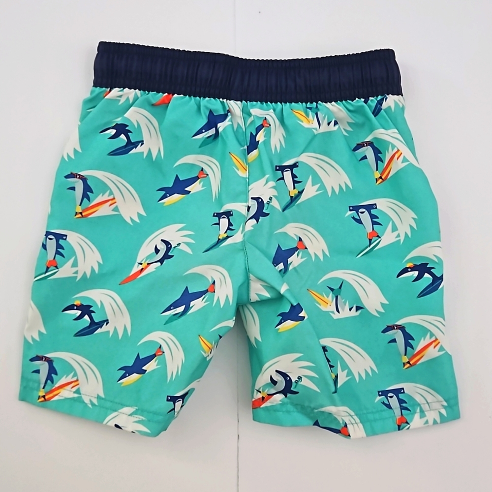 Cat & Jack Boys Swim Trunks Surfing Shark Elastic Waistband 5T EUC - Picture 5 of 5